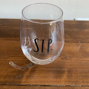 Sip. Rae Dunn Clear Wine Glass